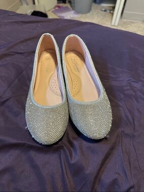 Embellished Silver Ballet Flats by Forever Comfort